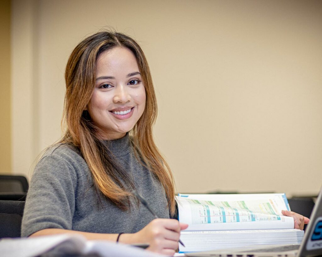 Female student with a book
