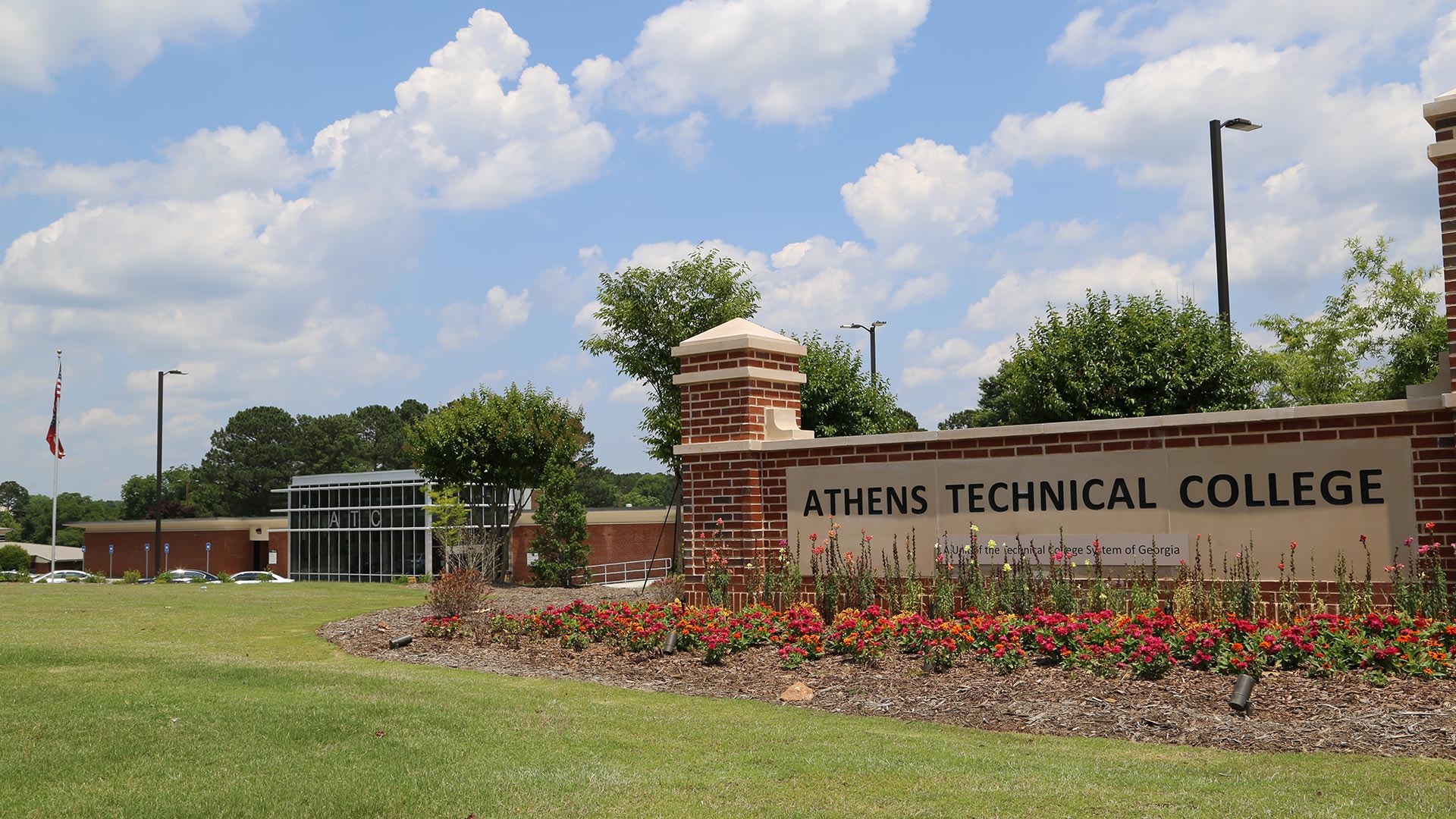 ATC sign w/ building to the side