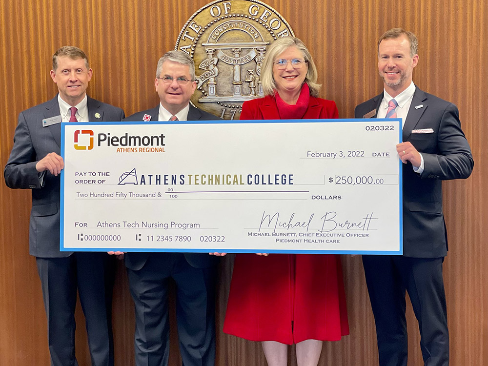 Piedmont Athens Regional Donation Giant Check