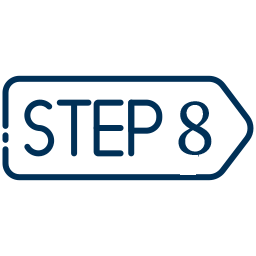 Graphic that says Step 8